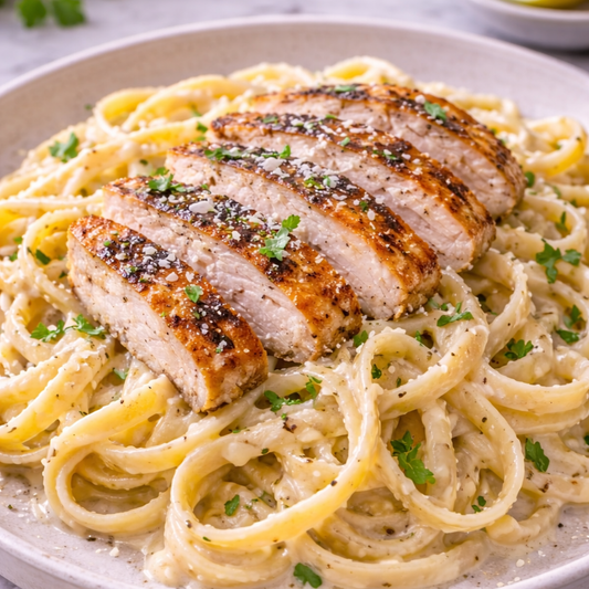 Fetuccini Alfredo con Pollo